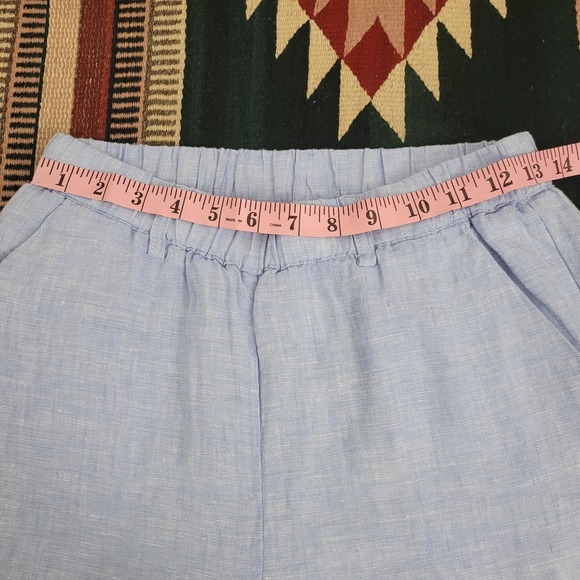 Quince European Linen Tapered Ankle Pants Size XS Light Blue‎ 26" Inseam Pull On - Picture 5 of 8